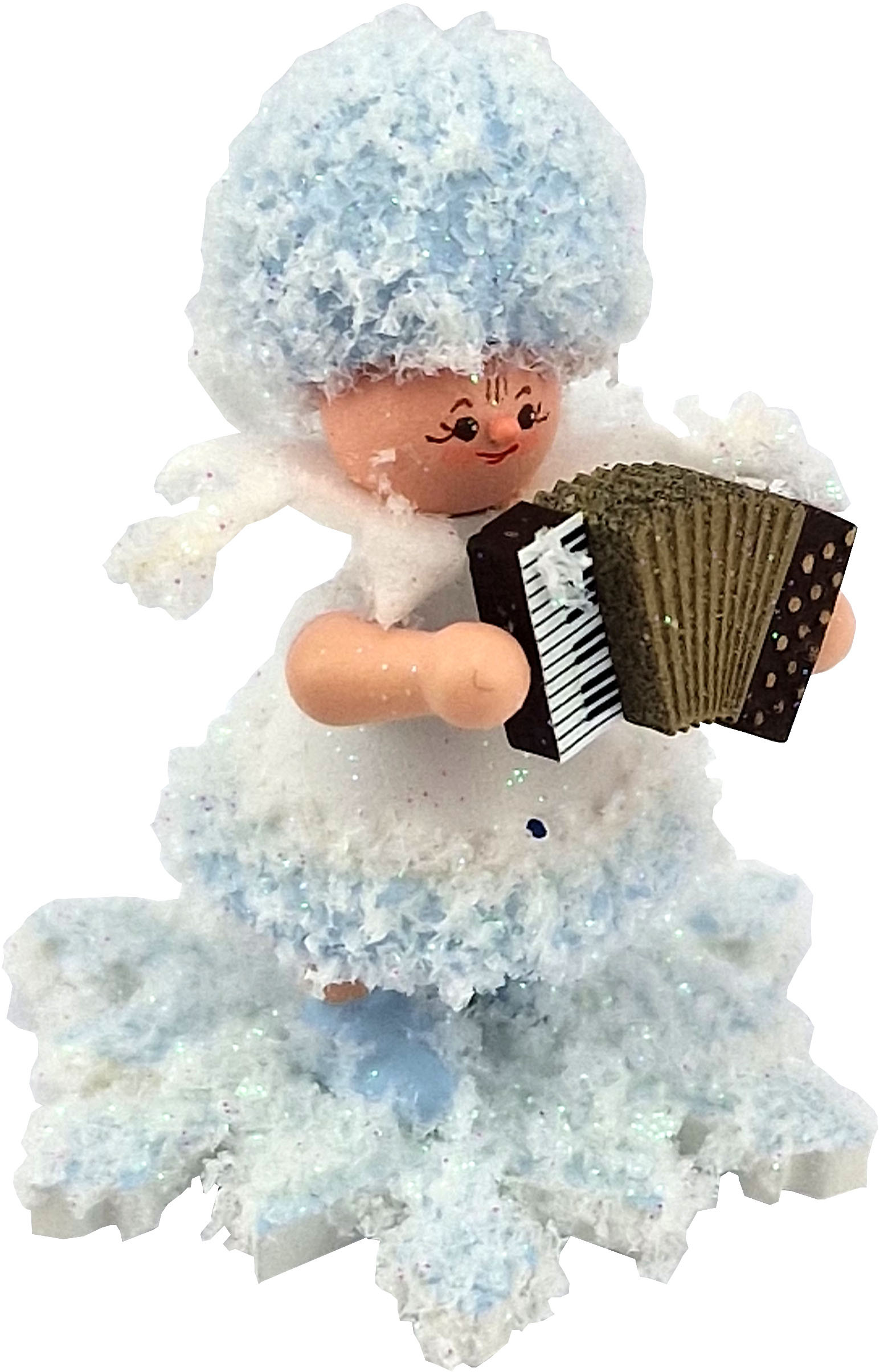 Drechslerei Kuhnert Schneeflöckchen mit Akkordeon