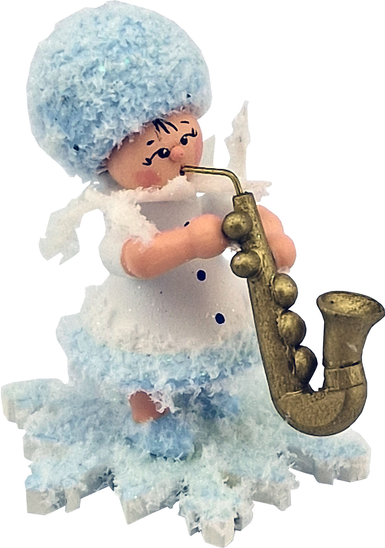 Drechslerei Kuhnert Schneeflöckchen mit Saxophon