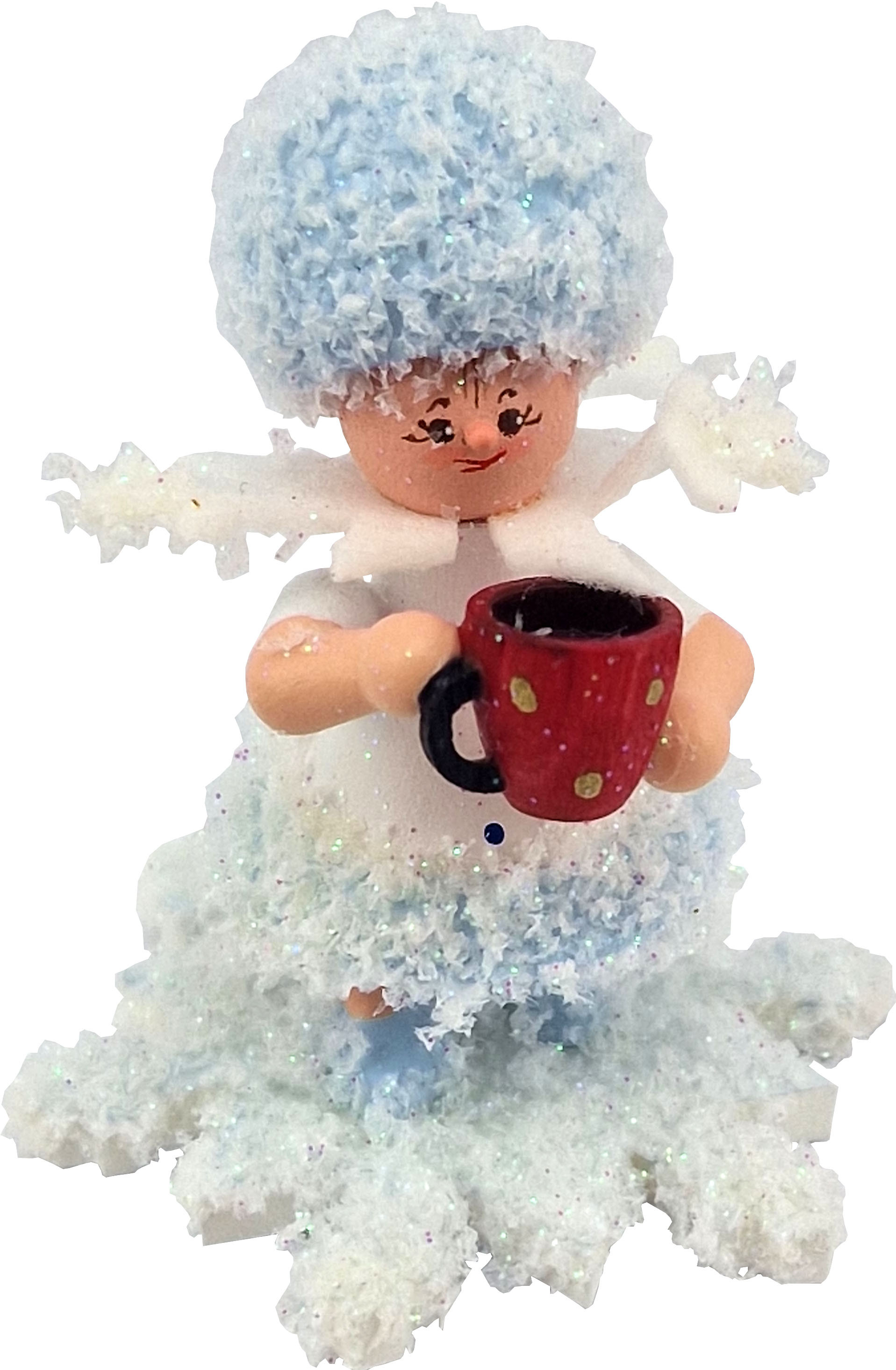 Drechslerei Kuhnert Schneeflöckchen mit Glühweintasse