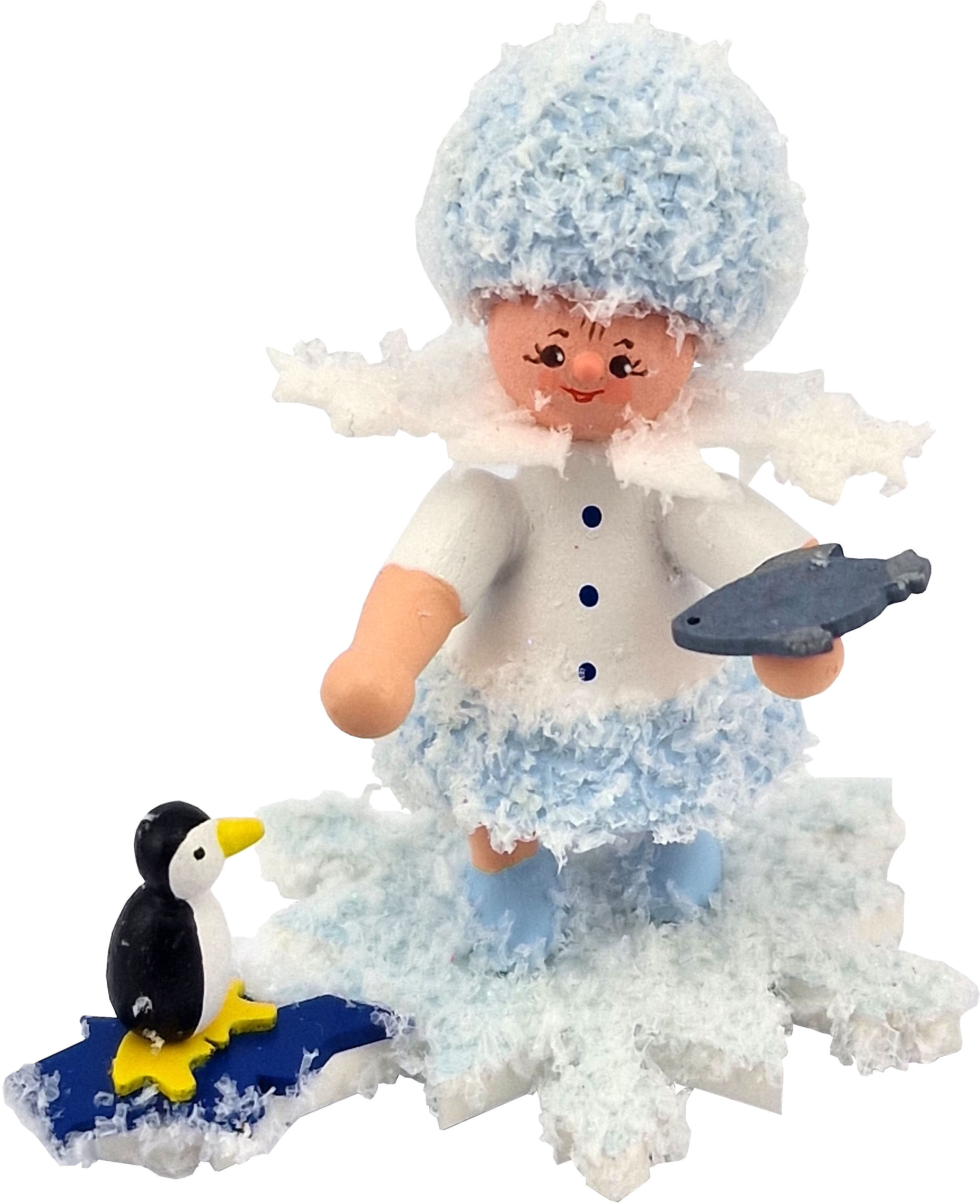 Drechslerei Kuhnert Schneeflöckchen mit Pinguin