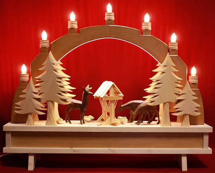 Holzkunst Müller LED Lichterbogen Wald, dunkelbraun