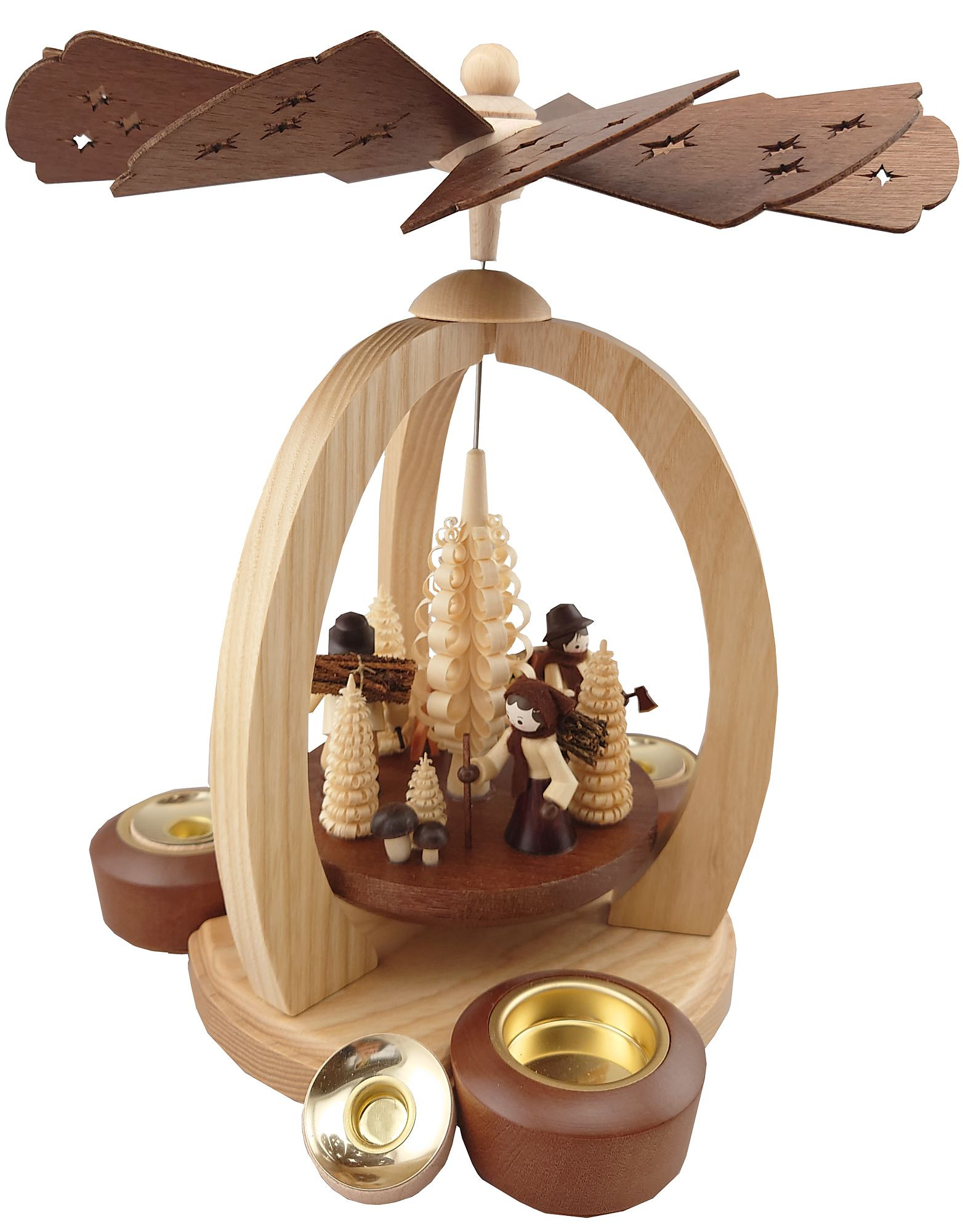 Legler Pyramide Waldleute mit Teelicht und Kerze