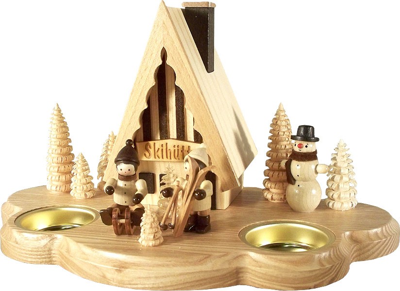 HoDreWa Legler Teelichthalter Rauchhaus Skihütte