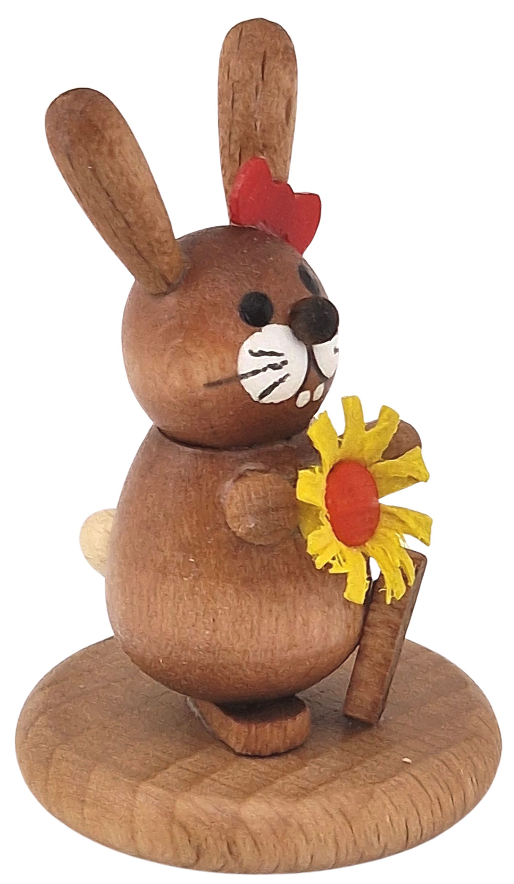 HoDreWa Legler Hase mit Blume, auf Sockel