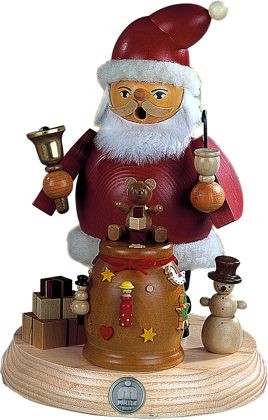 Kleinkunst Müller Räuchermann auf Sockel Weihnachtsmann