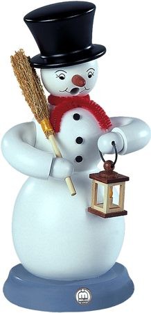 Kleinkunst Müller Räuchermann Schneemann, farbig, groß