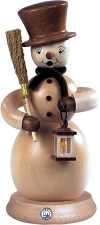 Kleinkunst Müller Räuchermann Schneemann, natur, groß