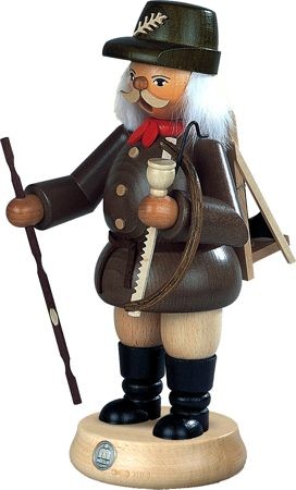 Kleinkunst Müller Räuchermann Waldarbeiter, grau, groß