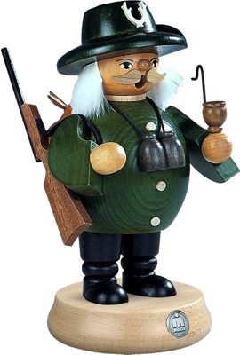 Kleinkunst Müller Räuchermann Förster, grün, mittelgroß