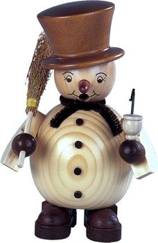 Kleinkunst Müller Räuchermann Schneemann, natur, klein