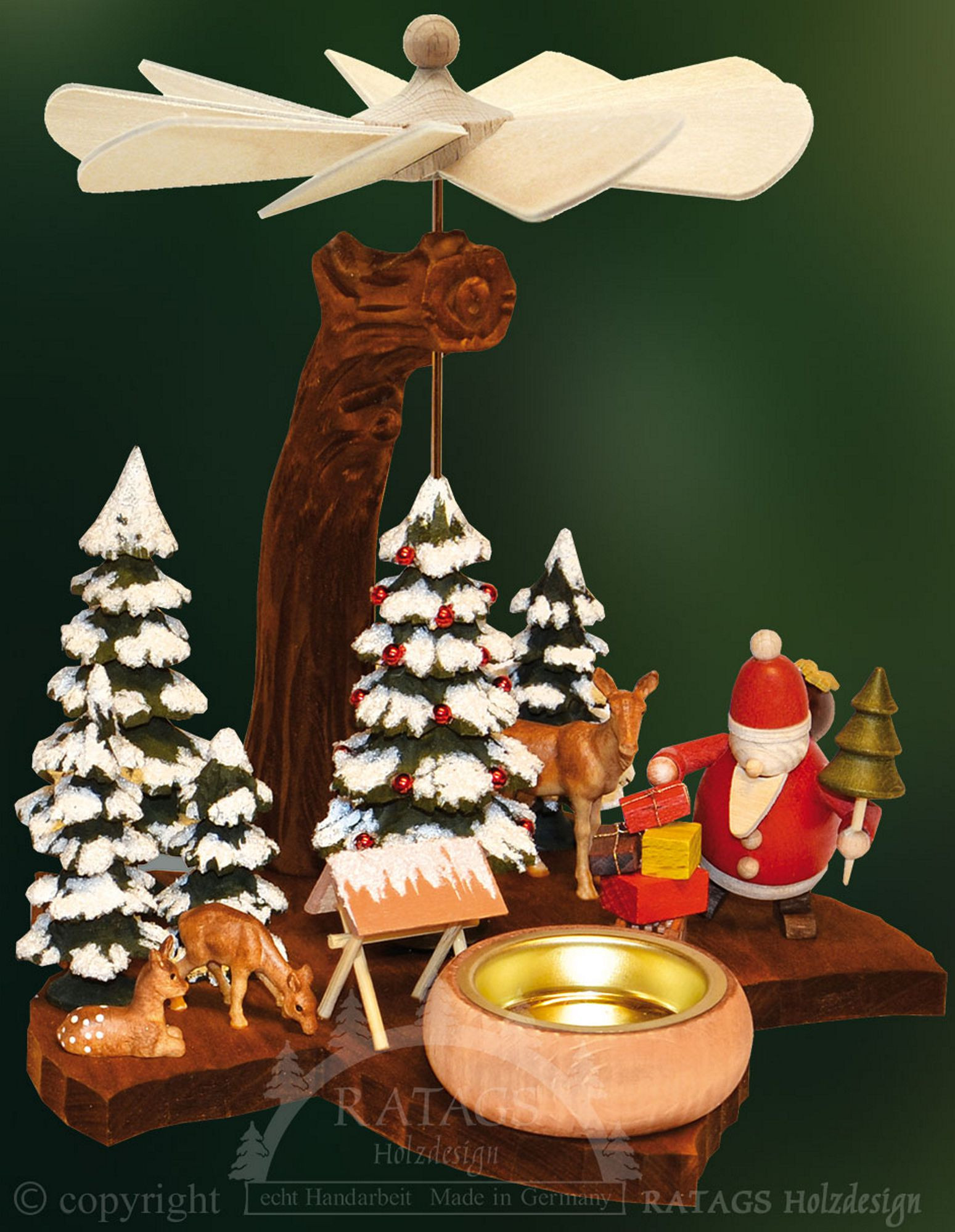 Massivblattholzpyramide Weihnachten