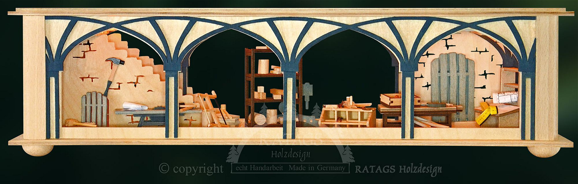 Ratags Raumleuchte Tischlerlager, grau, klein
