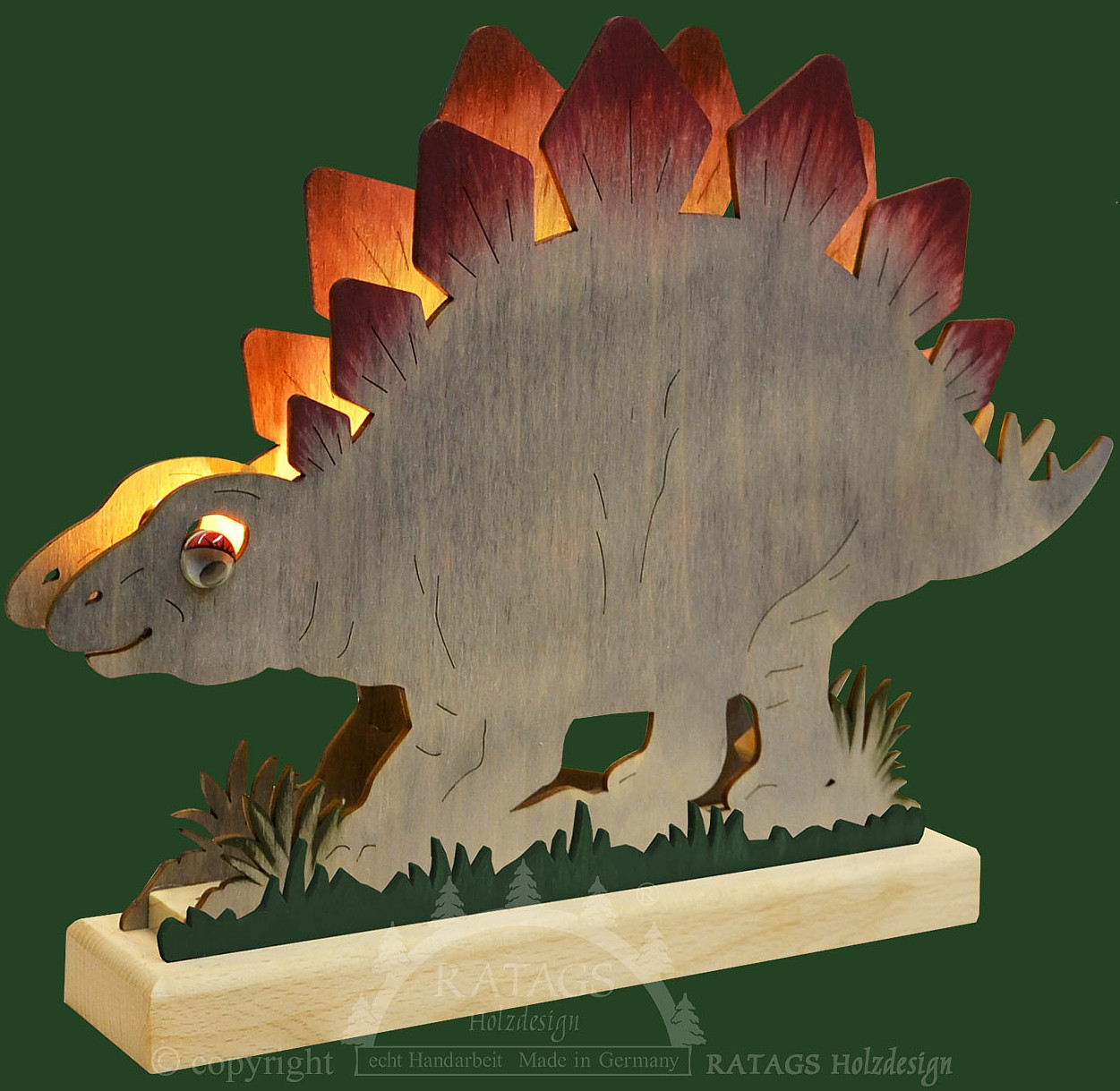 RATAGS Romantikleuchte Dinosaurier, grau