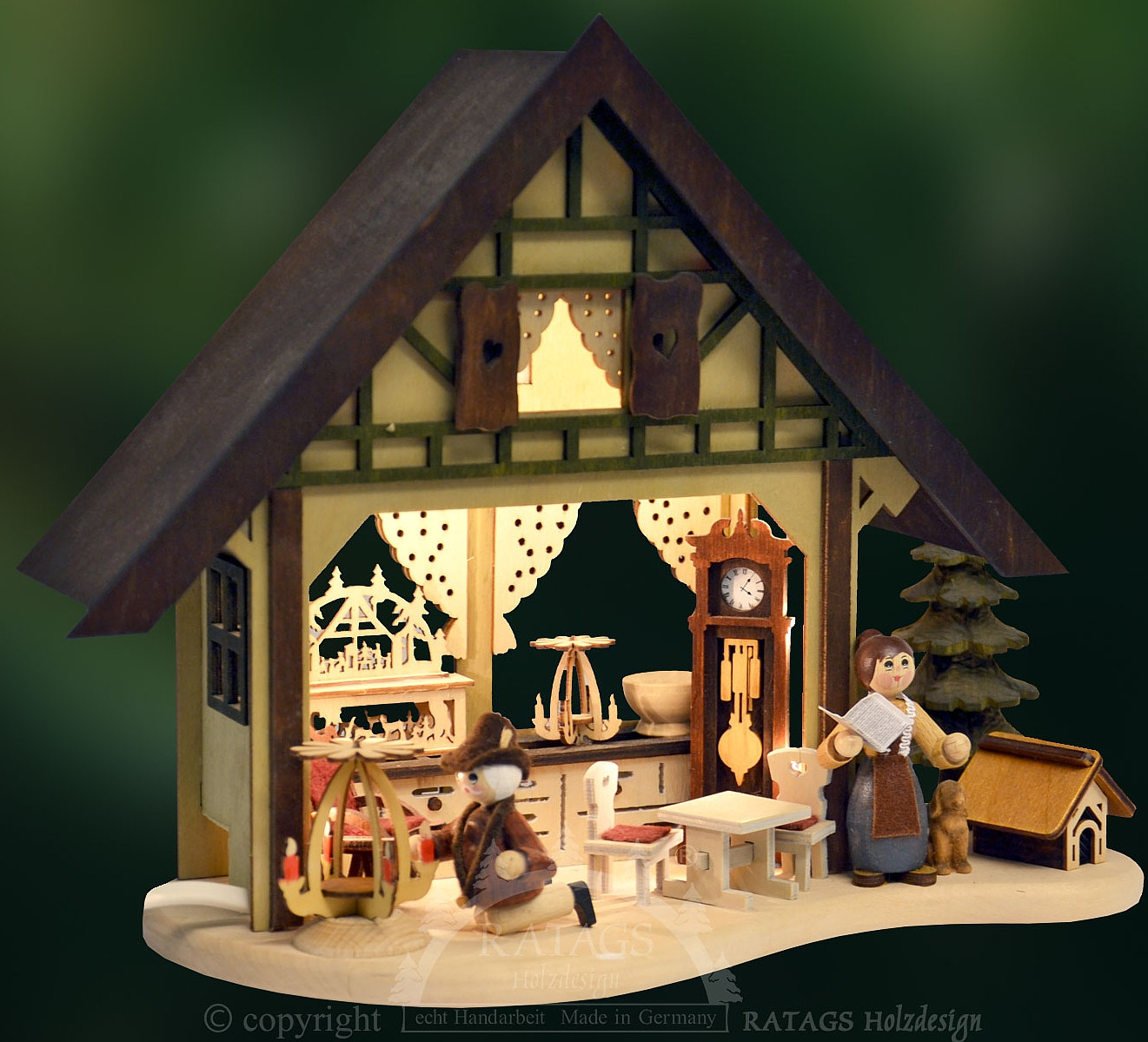 RATAGS Romantikleuchte Fachwerkhaus, LED, Weihnachtsstube