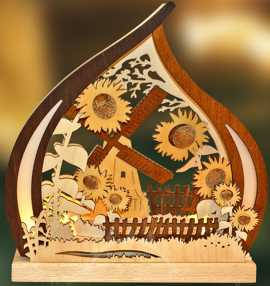 RATAGS Romantikleuchte Sonnenblumenfeld, braun