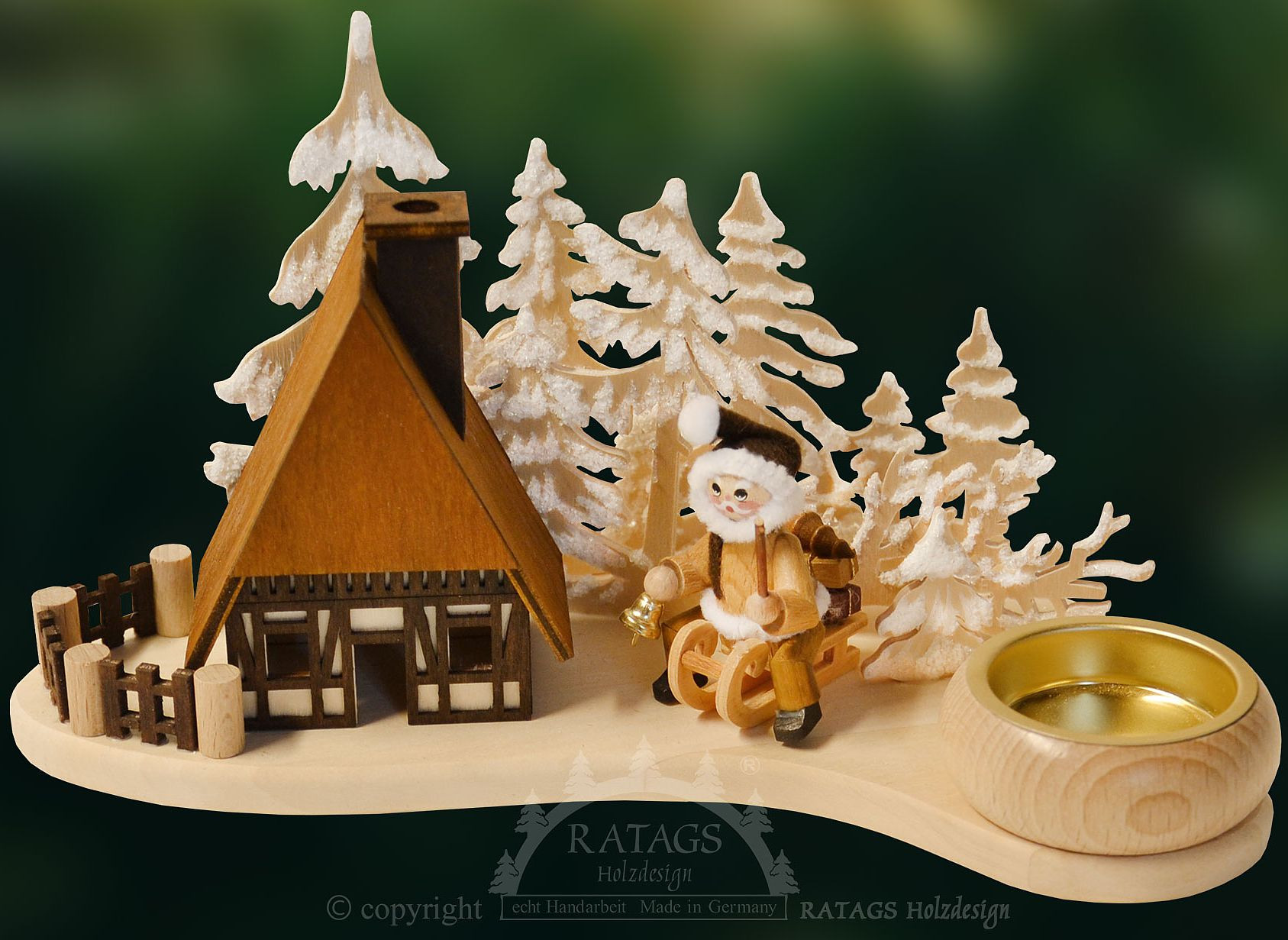 Ratags Räucherhaus Weihnachtsmann auf Schlitten