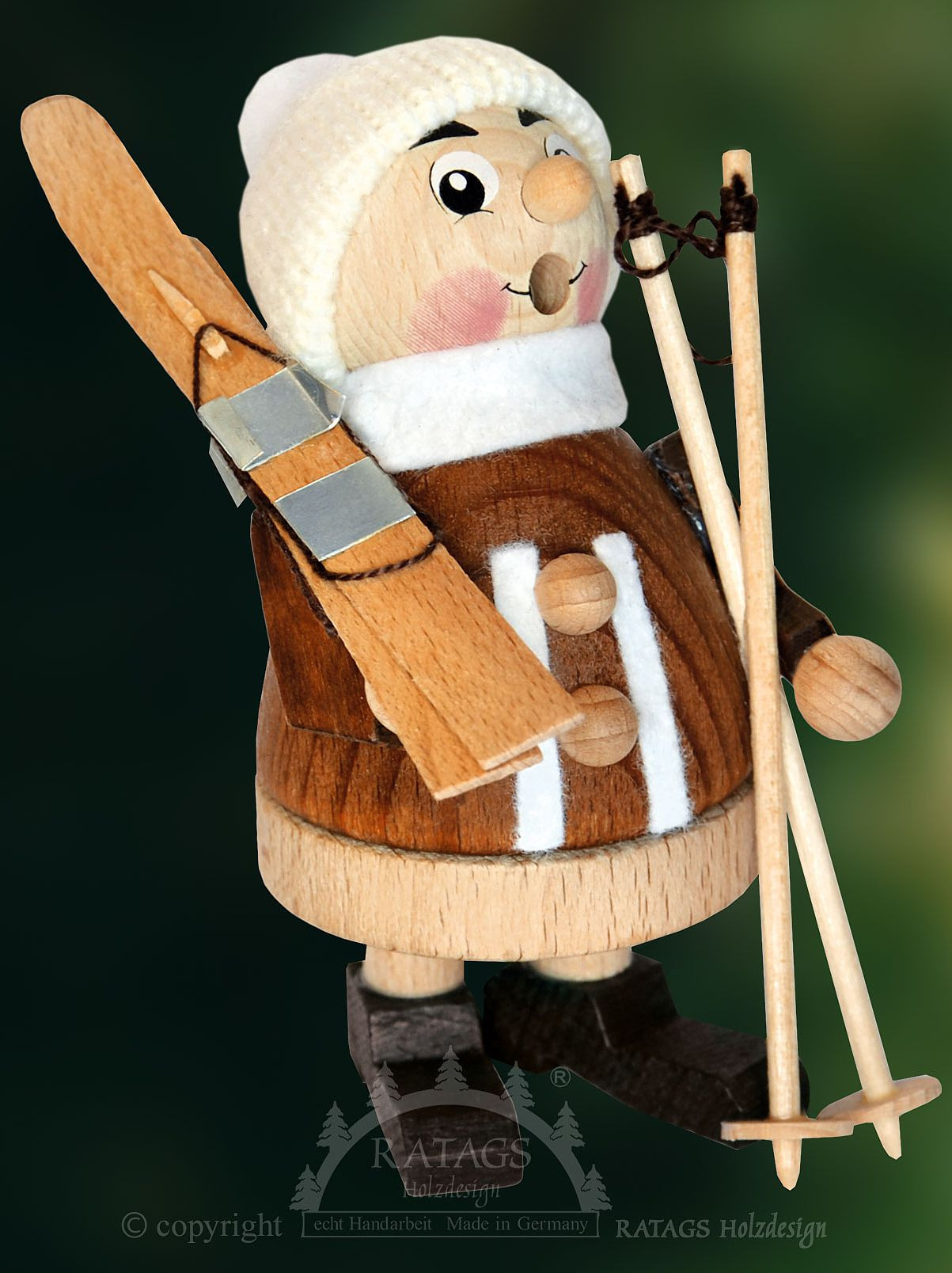 Ratags Räuchermännchen Winterkind mit Ski