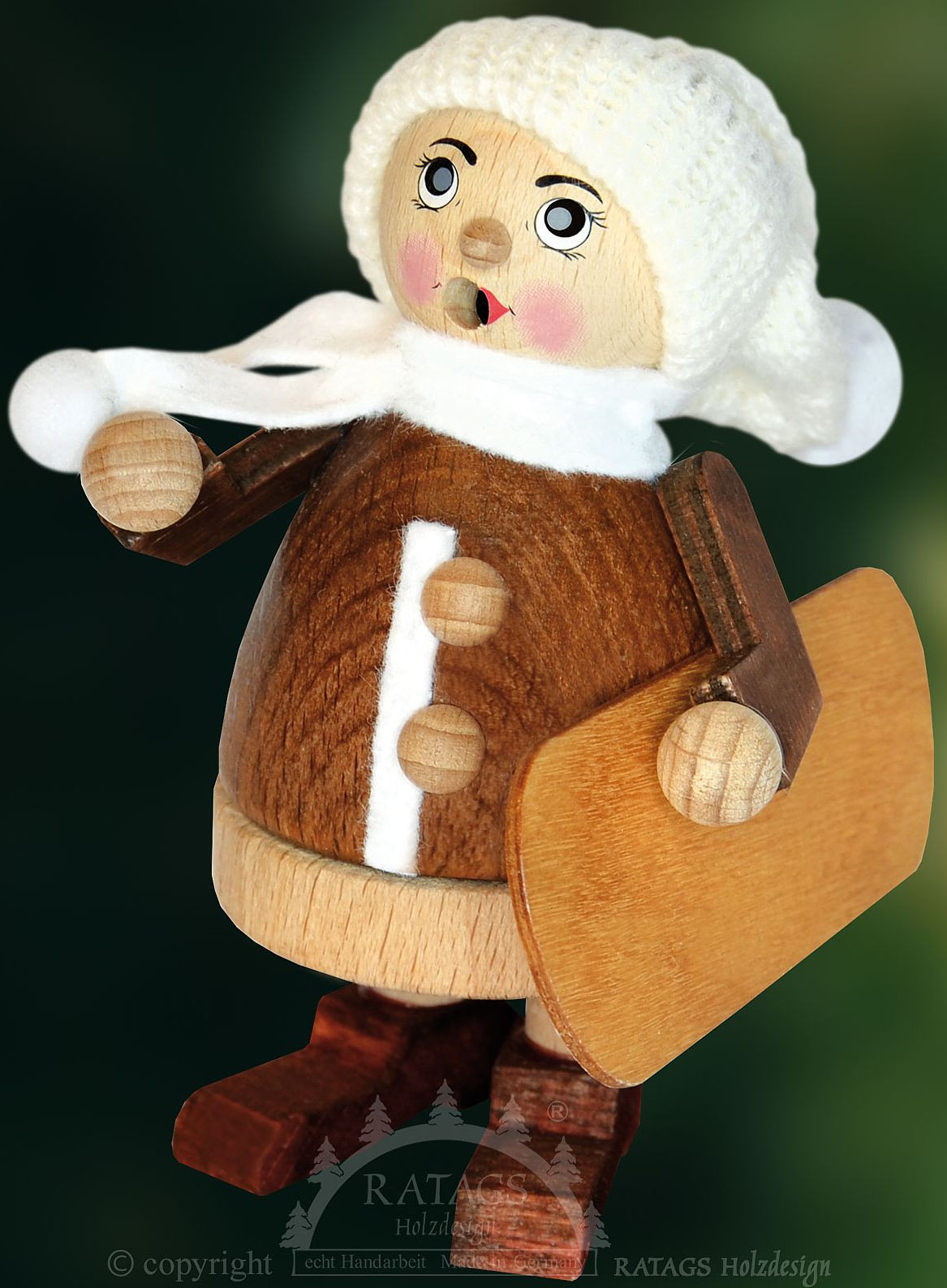 Ratags Räuchermännchen Winterkind mit Snowboard