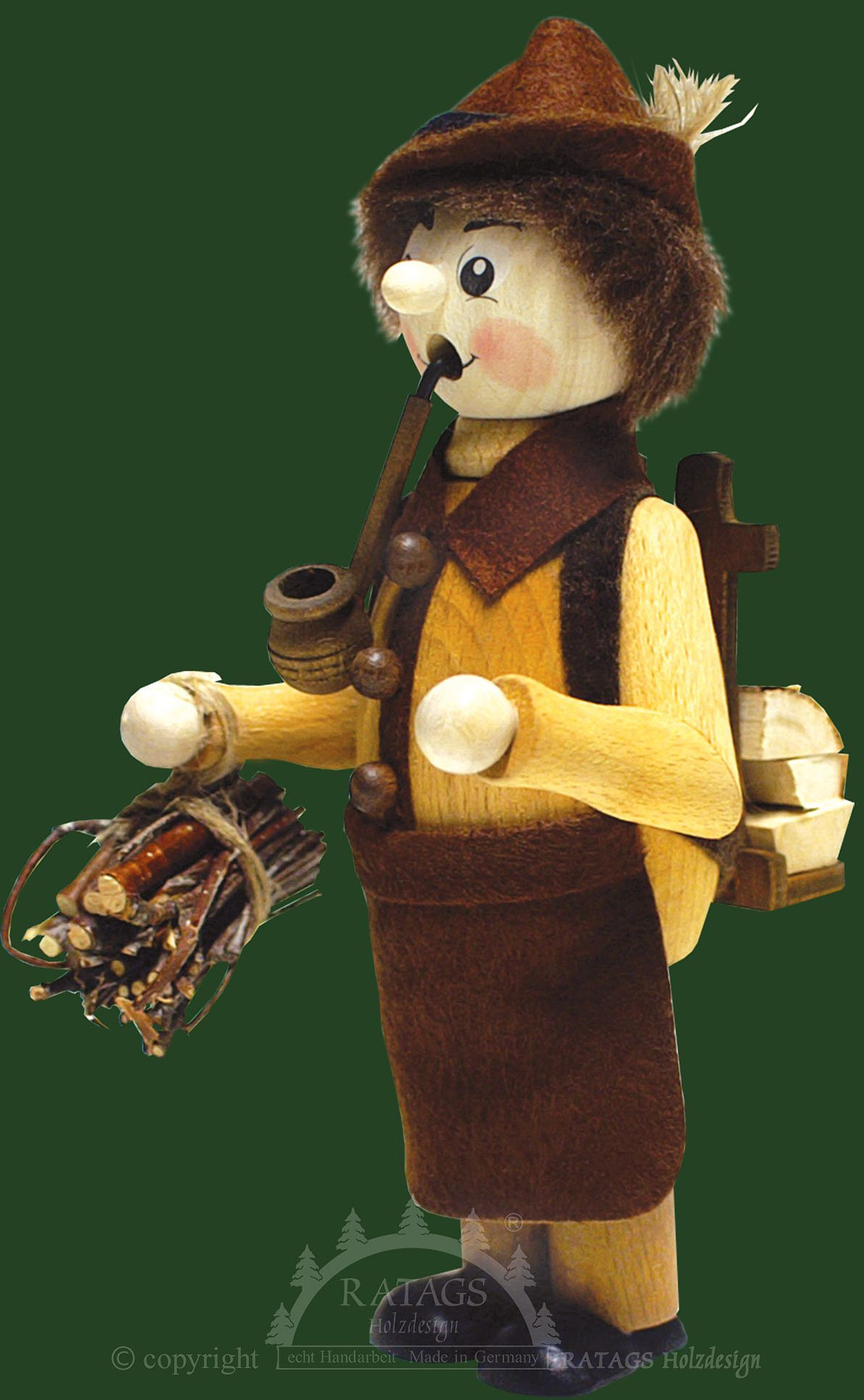 Ratags Räucherfigur Naturpaffer Holzsammler