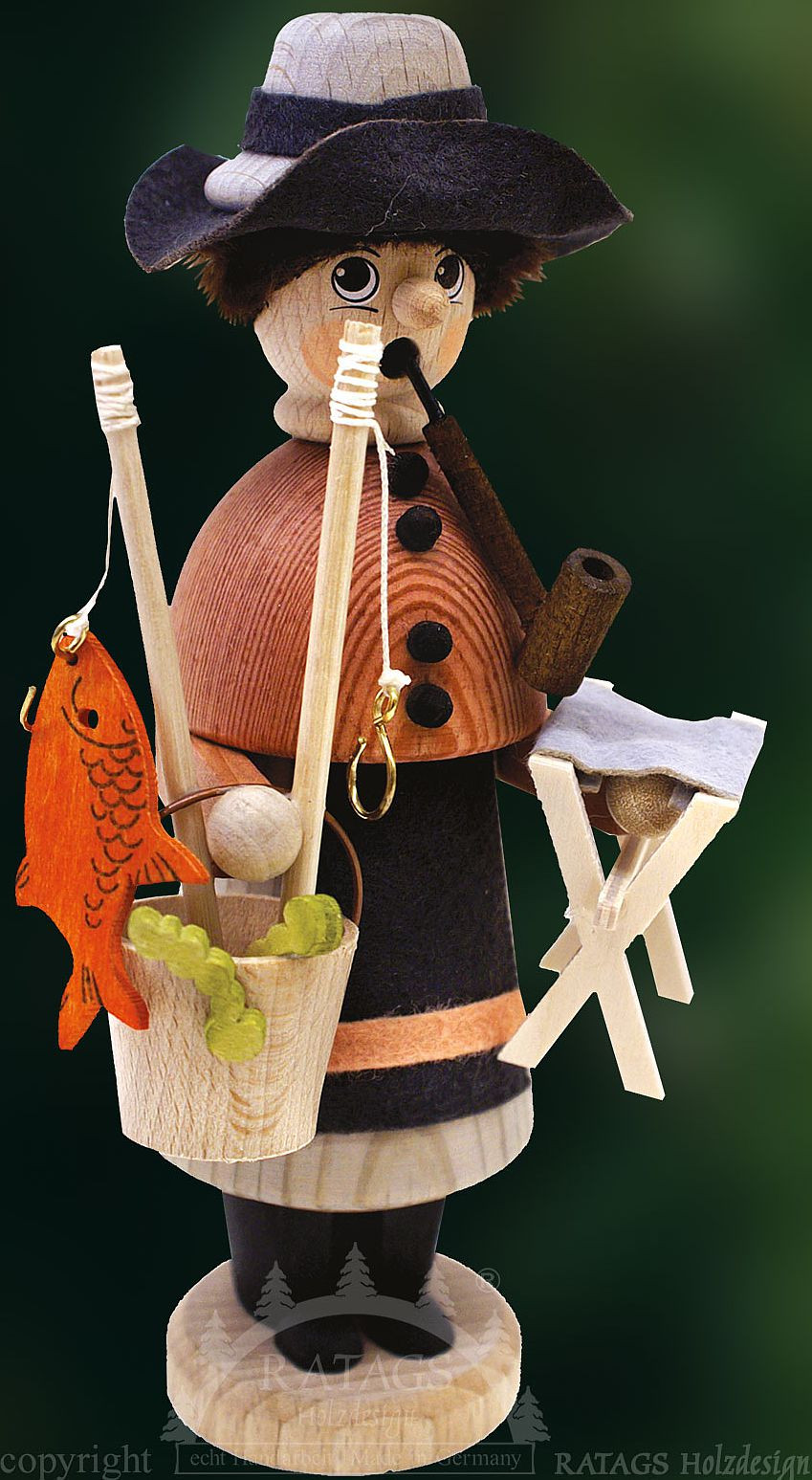 Ratags Räucherfigur Naturpaffer Angler