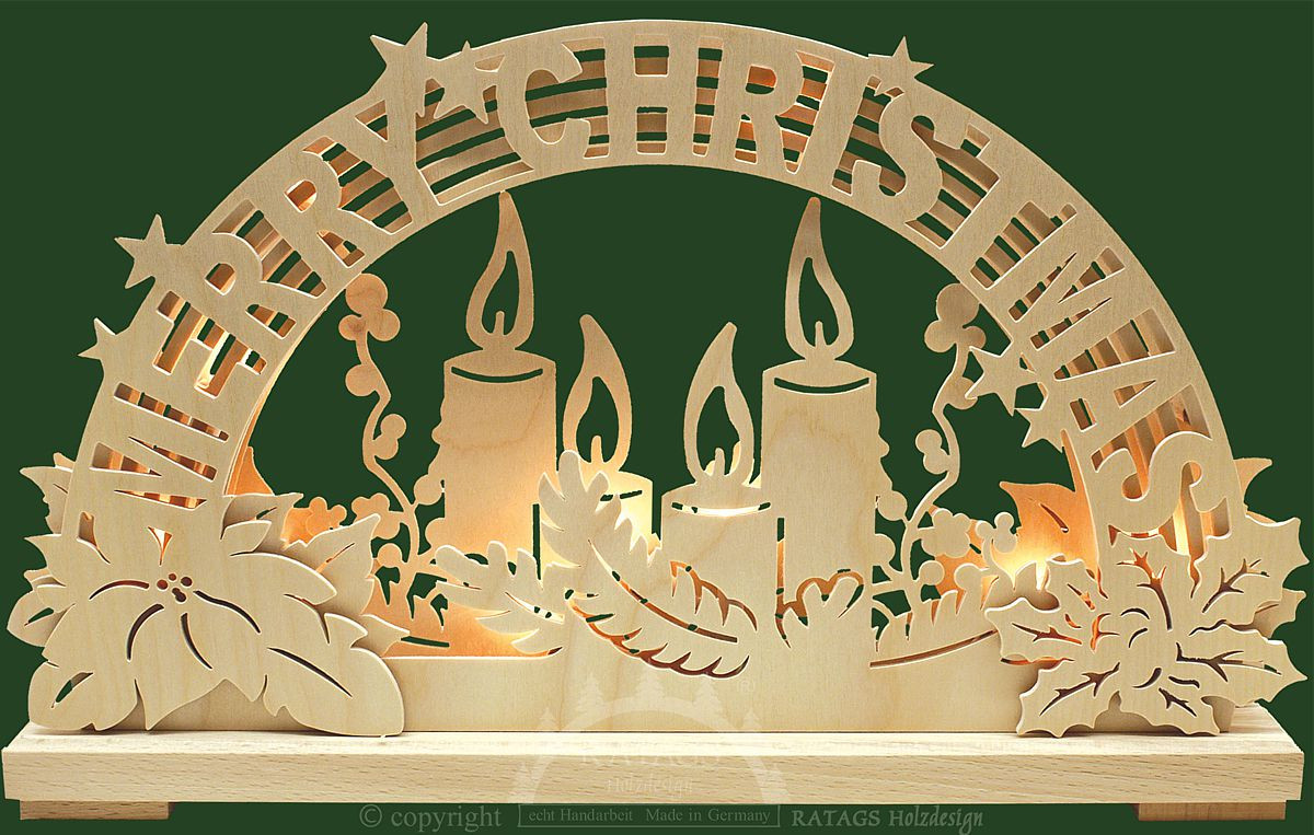 Ratags Schwibbogen Merry Christmas, klein