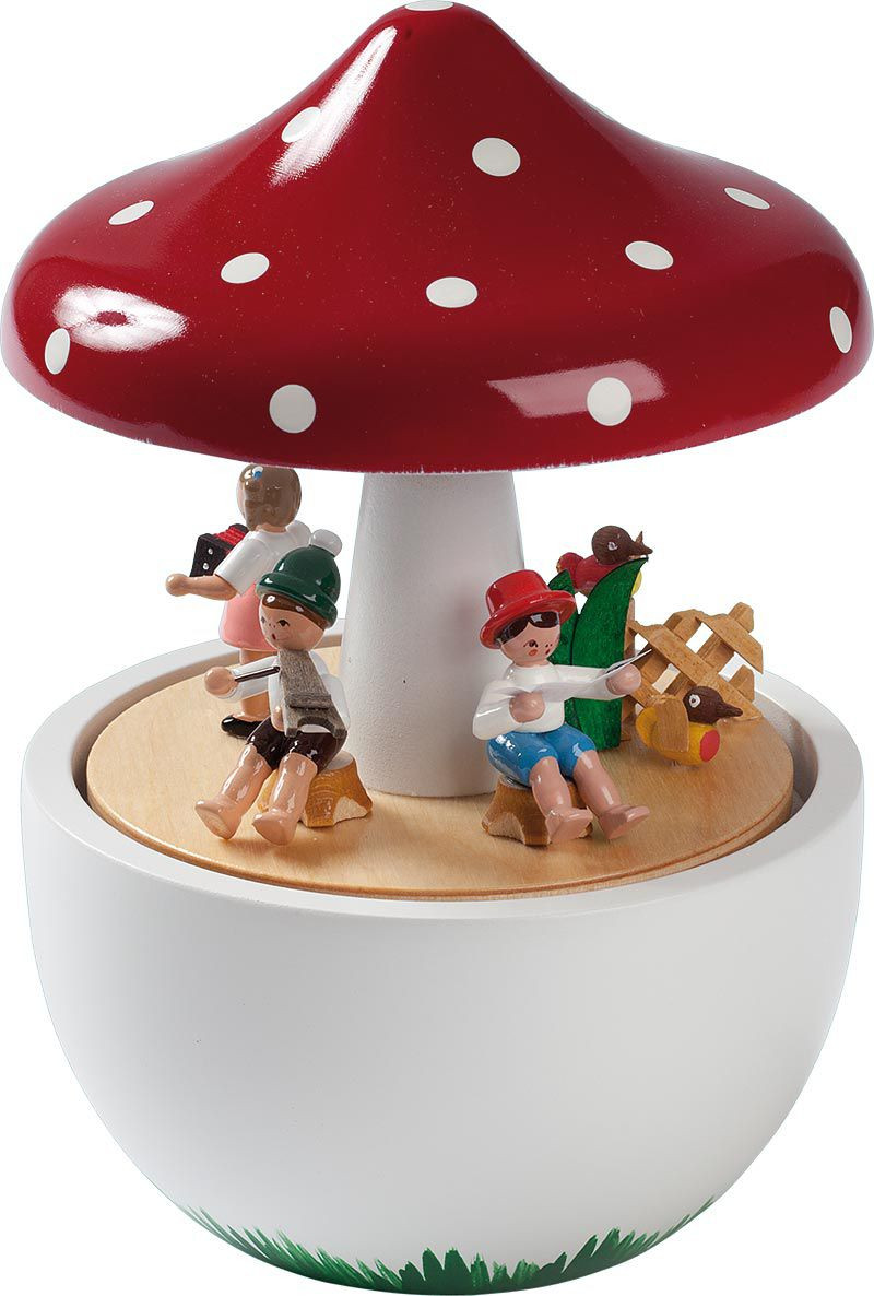 Richard Glässer Spieldose Pilz, 18er Spielwerk - Kleine Welt