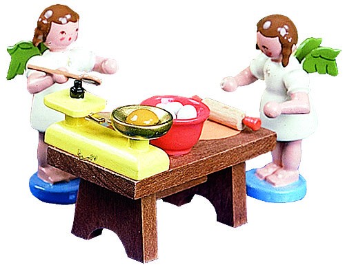 Richard Glässer Bäckertisch mit 2 Engeln