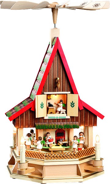 Richard Glässer Adventshaus, Engelbäckerei, elektrisch beleuchtet