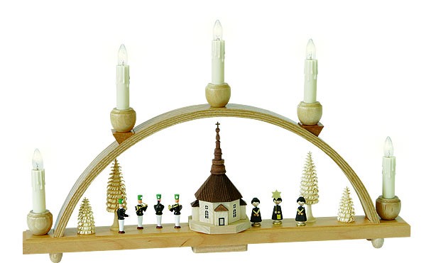 Richard Glässer Schwibbogen Seiffener Kirche, elektr. Beleuchtung