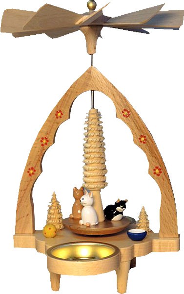 Richard Glässer Teelichtpyramide Katzen