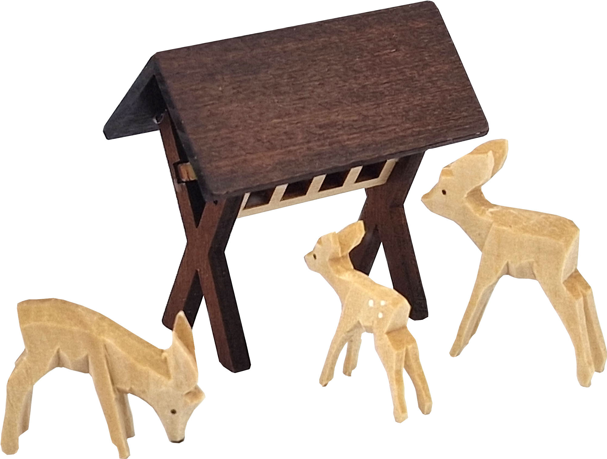 Romy Thiel Futterkrippe & 3 Rehe - natur