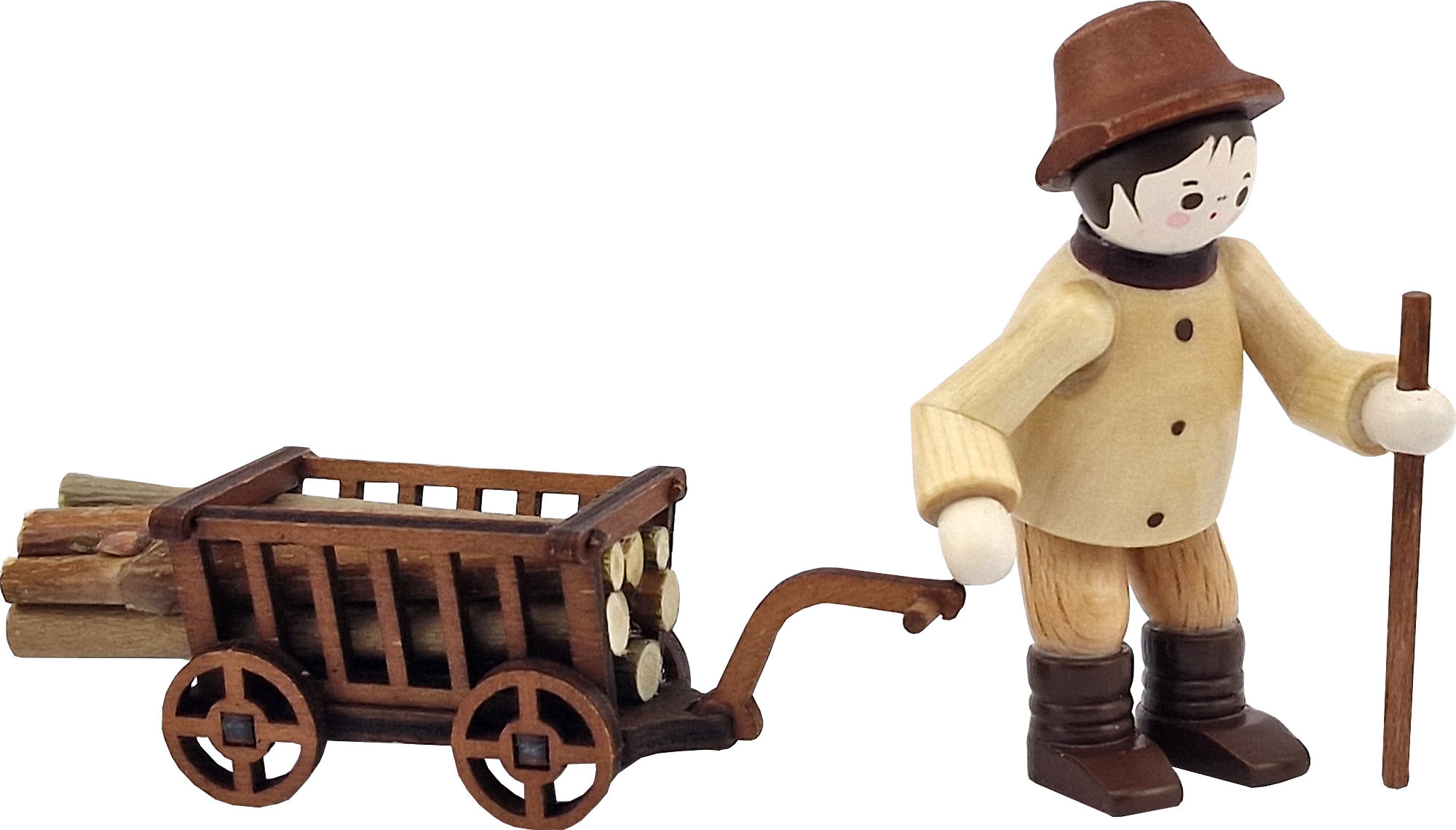 Romy Thiel Waldarbeiter mit Handwagen - natur