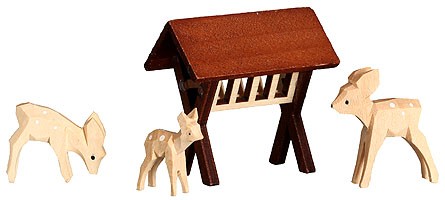 Romy Thiel Futterkrippe & 3 Rehe - natur
