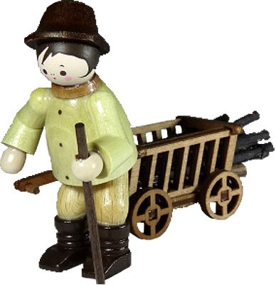 Romy Thiel Waldarbeiter mit Handwagen - natur