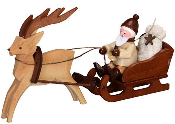 Romy Thiel Nikolaus mit Rentierschlitten natur