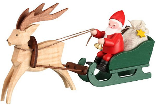 Romy Thiel Nikolaus mit Rentierschlitten bunt