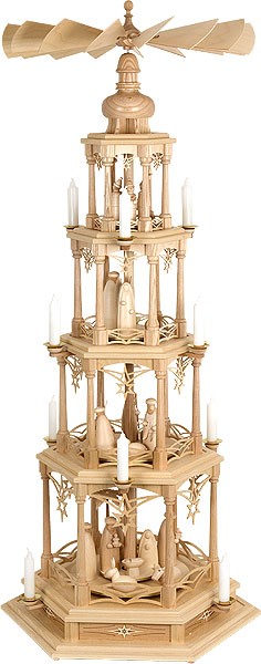 Holger Seidel Pyramide Sternenmotiv Krippe, 4-stöckig