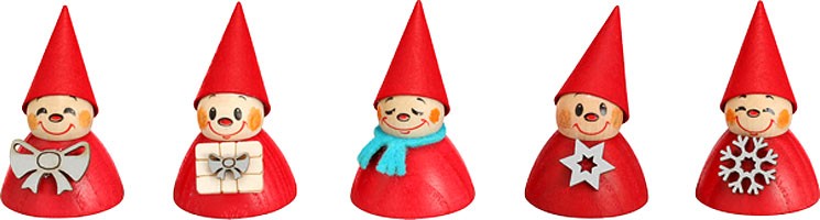 Seiffener Volkskunst eG Weihnachts-Wippel, 5er Satz