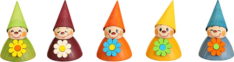 Seiffener Volkskunst eG Blumen-Wippel, 5er Satz