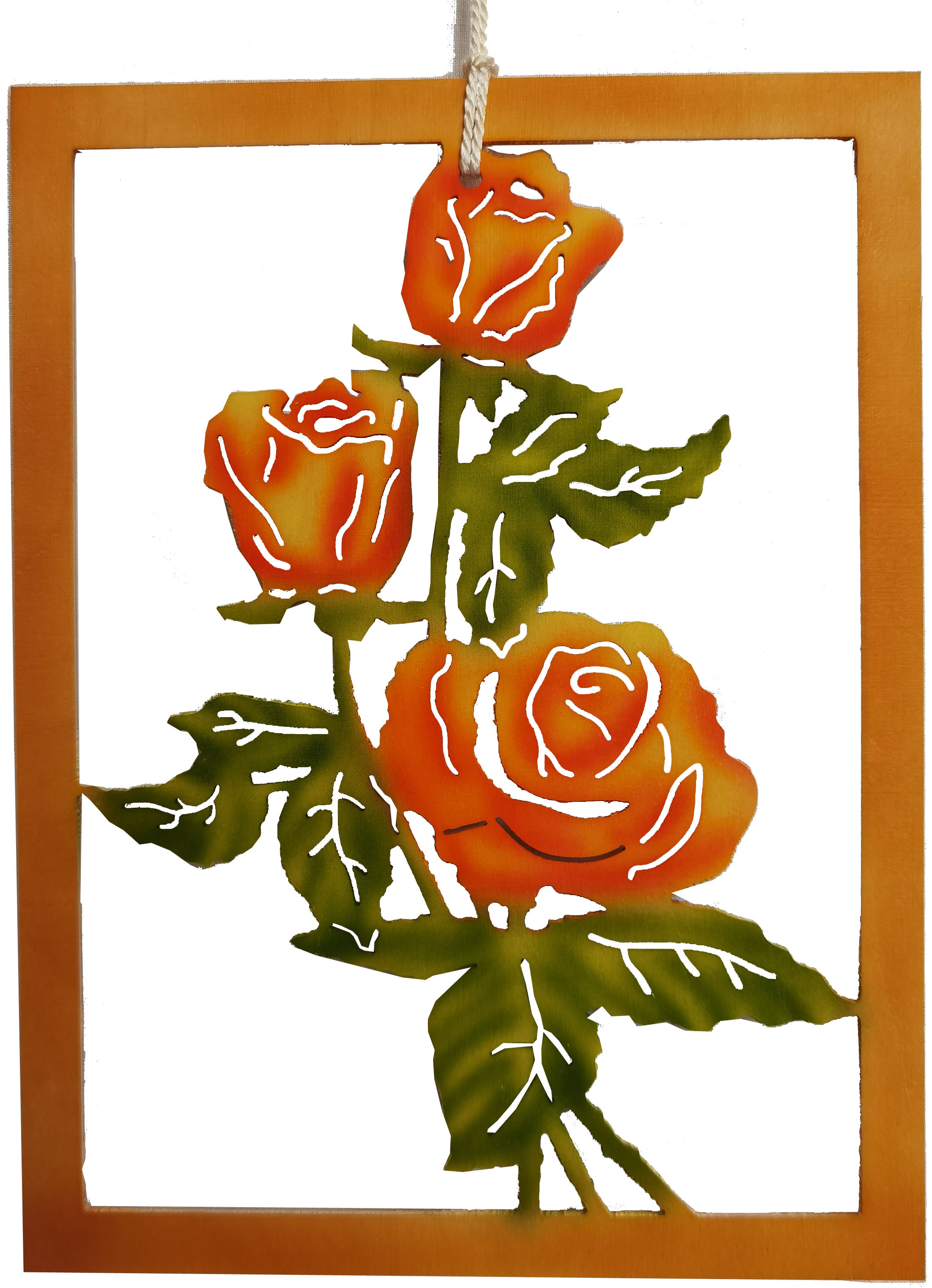 Taulin Fensterbild Rose, farbig