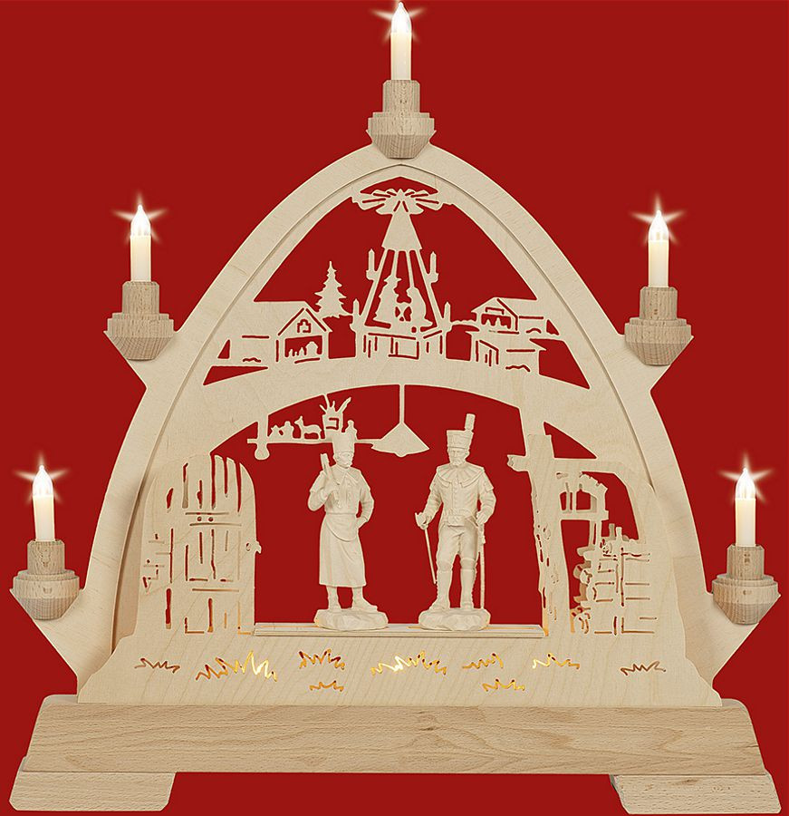 Taulin Gotischer Bogen Weihnachtsstube mit Figuren - natur