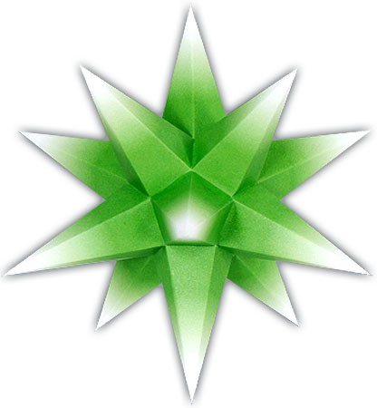Marienberger Adventsstern - grüner Kern mit weißer Spitze