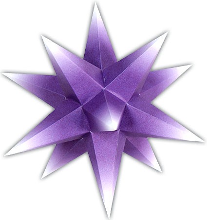Marienberger Adventsstern - violetter Kern mit weißer Spitze