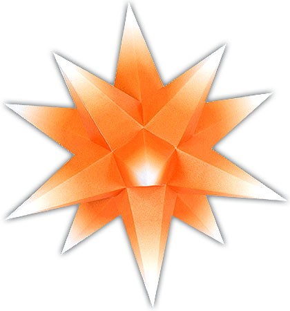 Marienberger Adventsstern - oranger Kern mit weißer Spitze