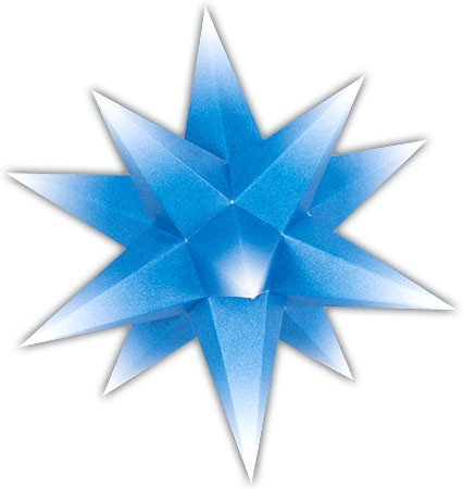 Marienberger Adventsstern - blauer Kern mit weißer Spitze