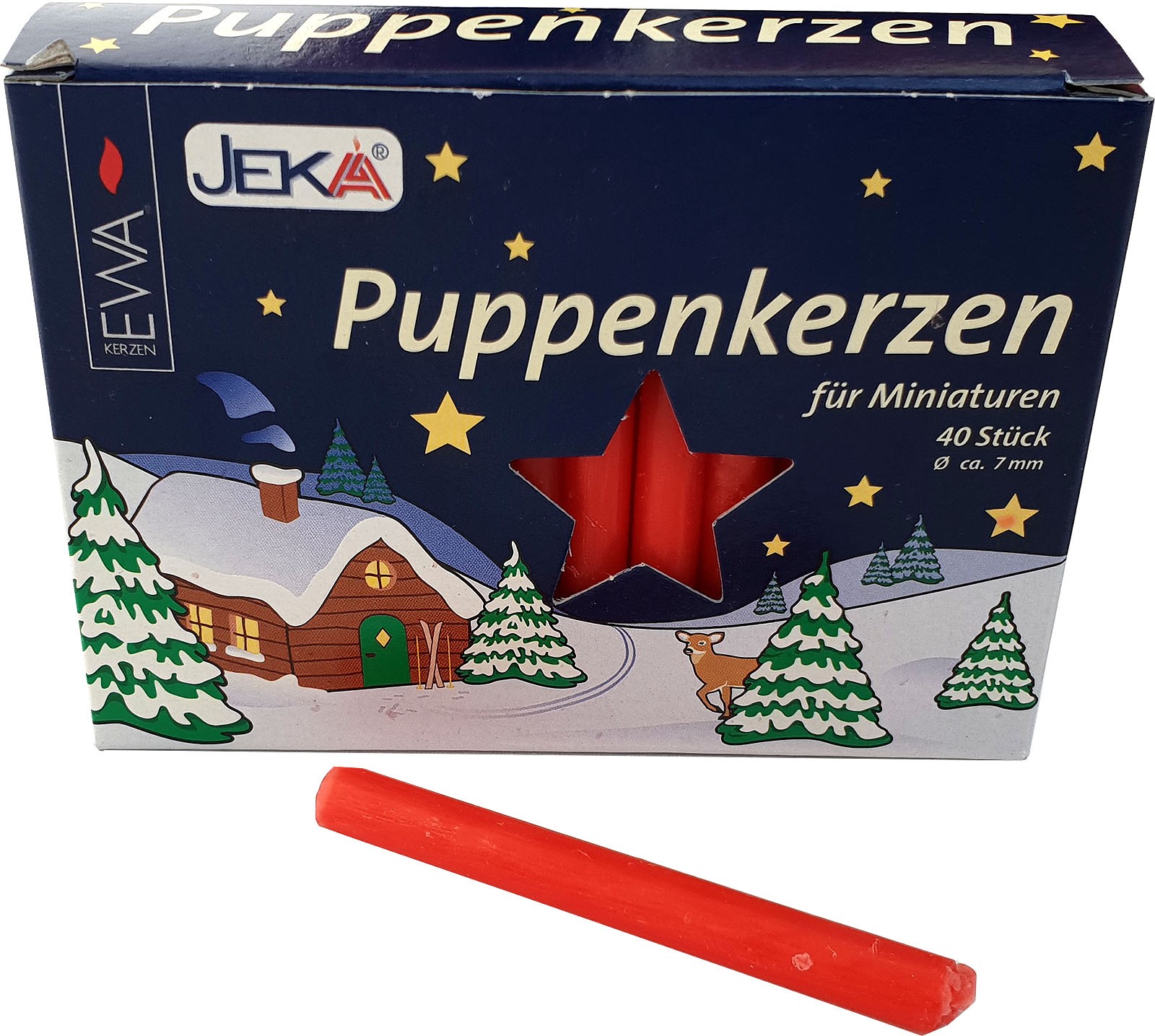 40 Puppenkerzen - rot, 7 mm