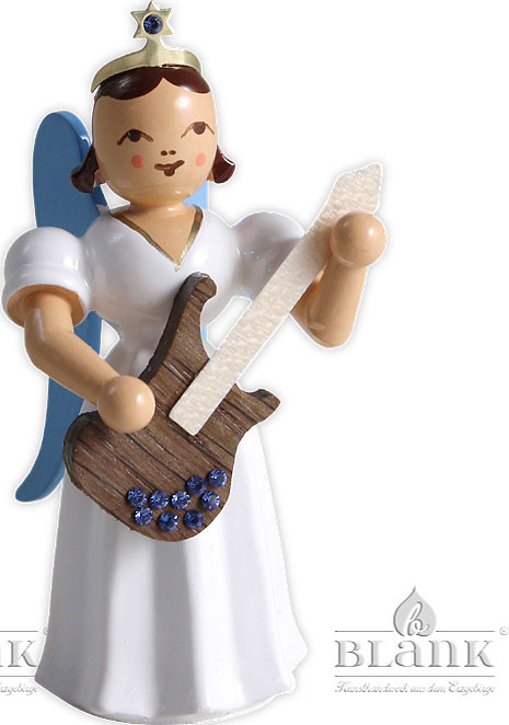 Blank Langrockengel mit E-Gitarre und Swarovski-Elements, farbig