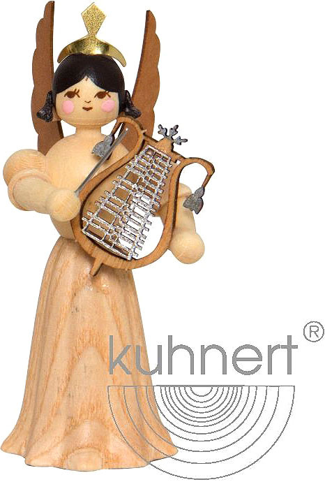 Drechslerei Kuhnert Konzertengel mit großer Lyra, natur