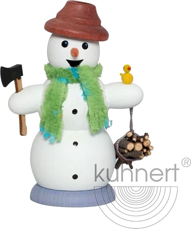 Drechslerei Kuhnert Räuchermann Schneemann Holzsammler