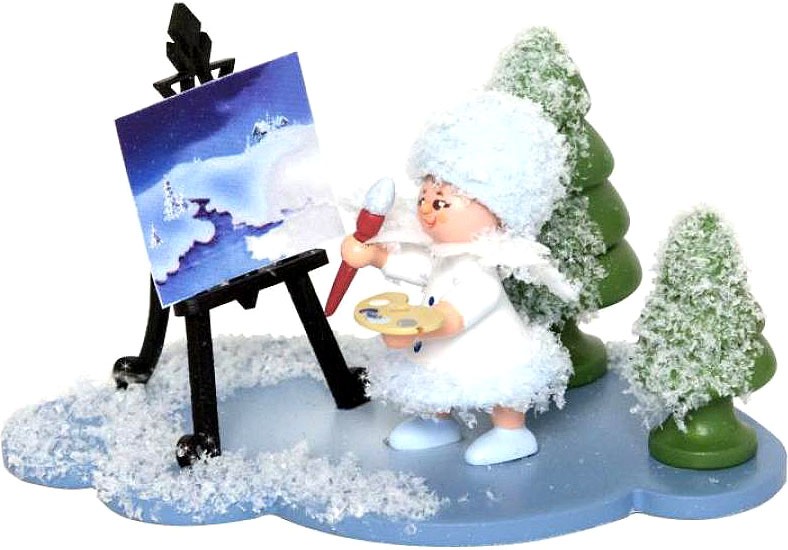 Drechslerei Kuhnert Schneeflöckchen mit Staffelei